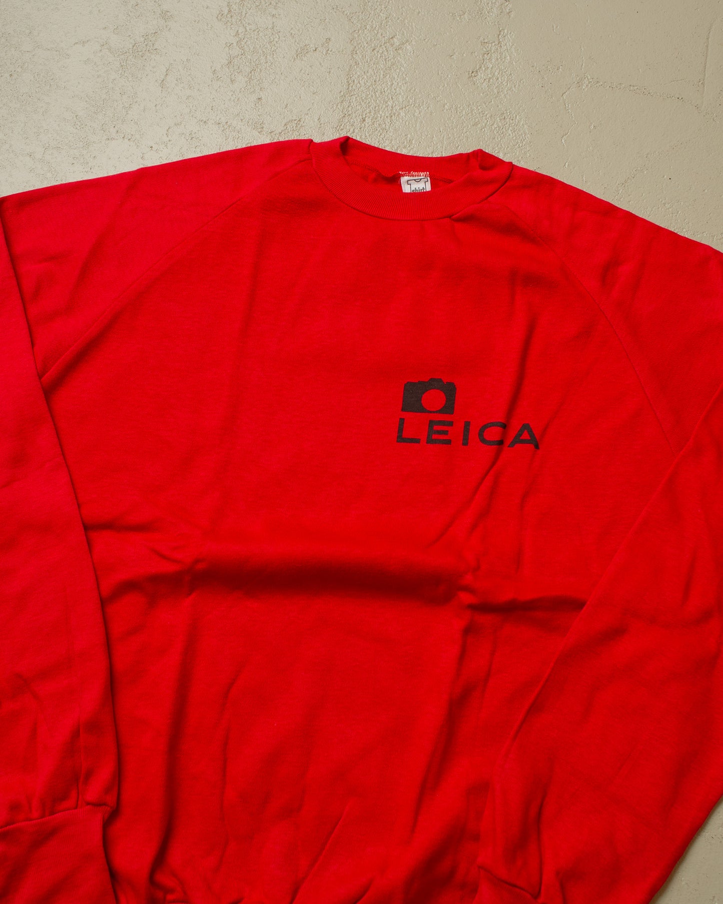 1970s Deadstock Leica Raglan Sweatshirt red - M/L