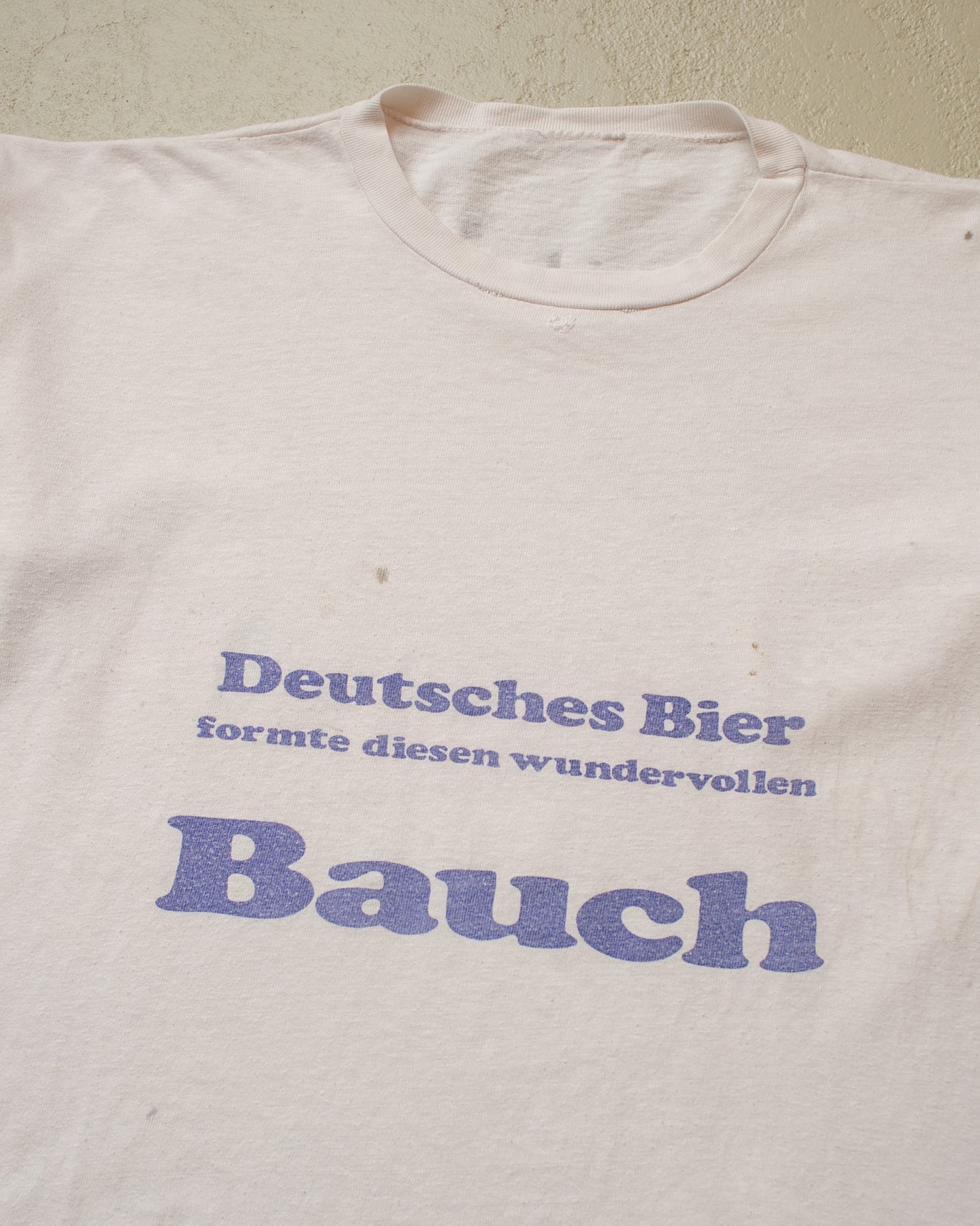 1980s distressed "Deutsches Bier.." T-shirt white - M