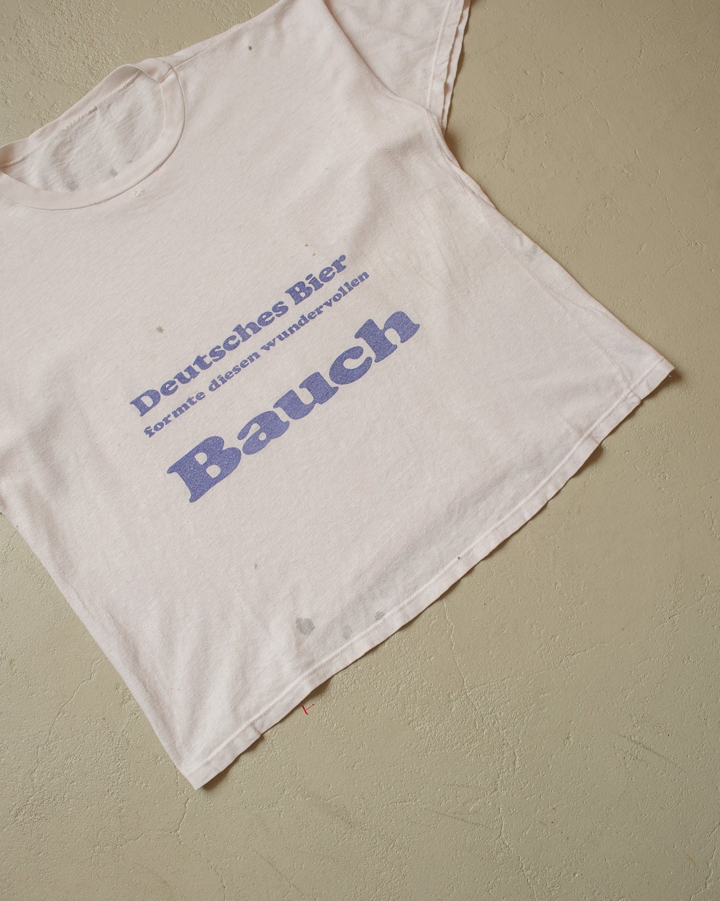 1980s distressed "Deutsches Bier.." T-shirt white - M