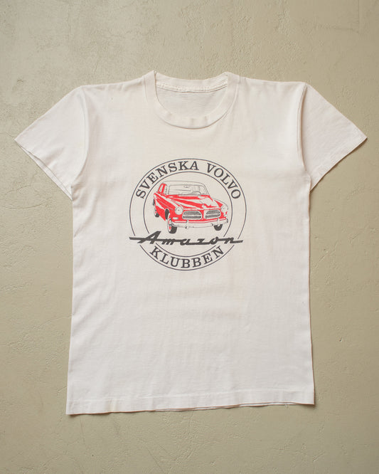1990s Volvo Amazon T-shirt white - M/L
