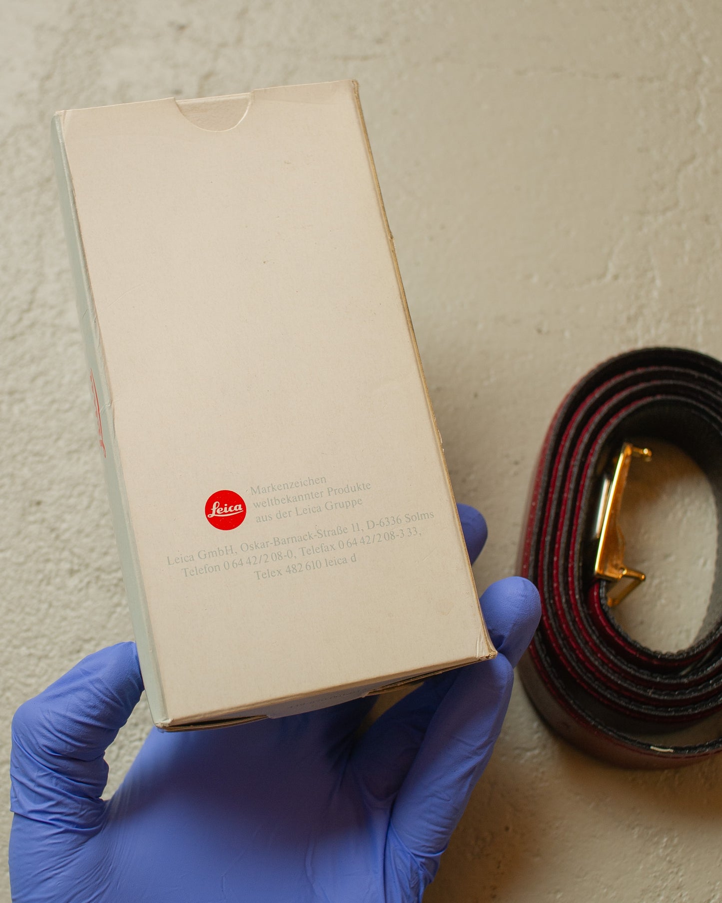 1980s Leica Leather Belt burgundy