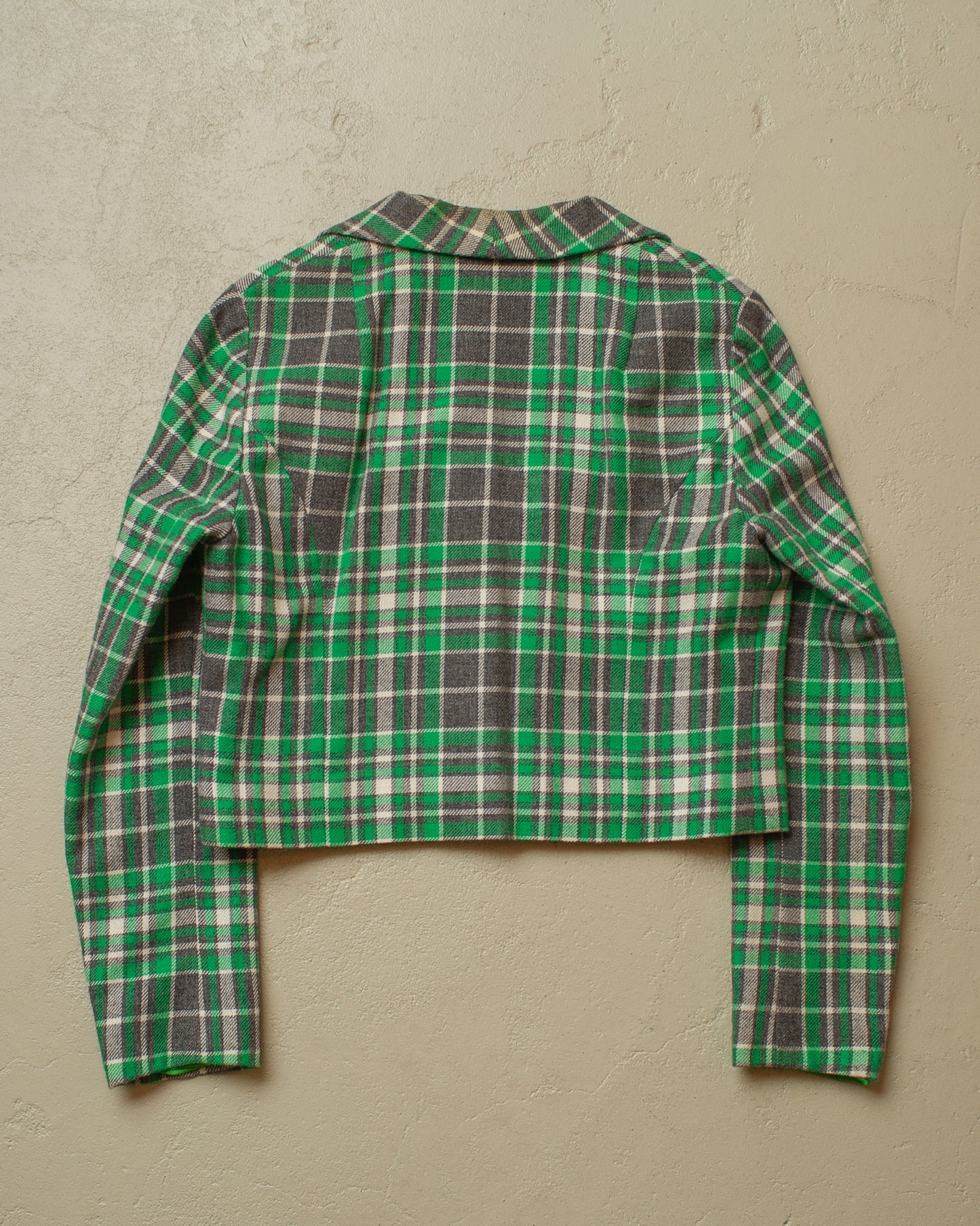 1960s/70s Womens Tailormade checkered Suit green - S/M