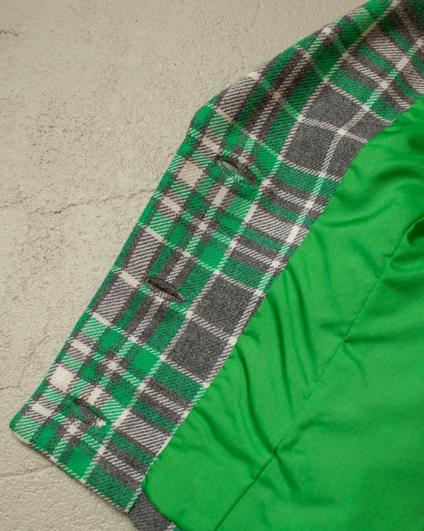 1960s/70s Womens Tailormade checkered Suit green - S/M
