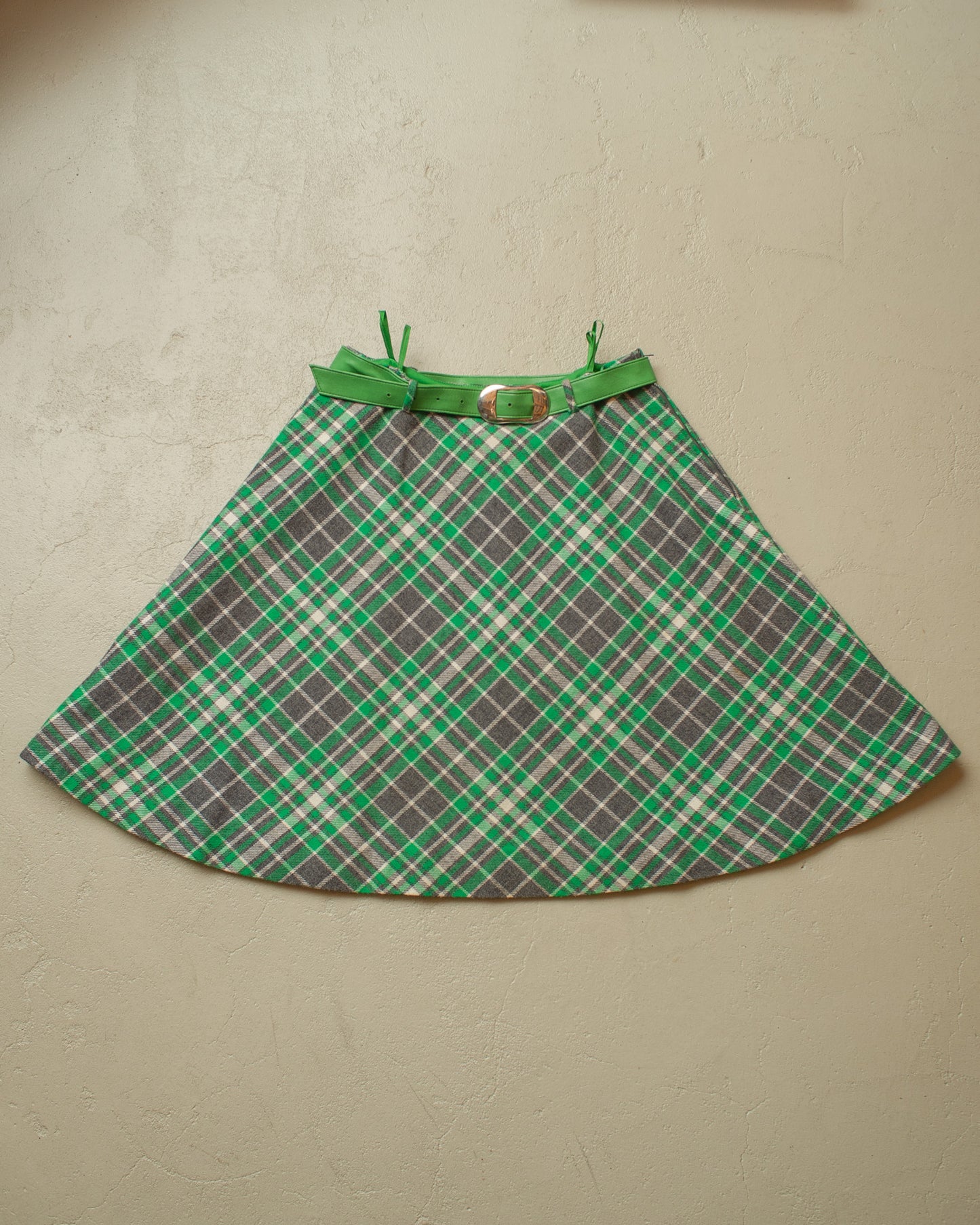 1960s/70s Womens Tailormade checkered Suit green - S/M