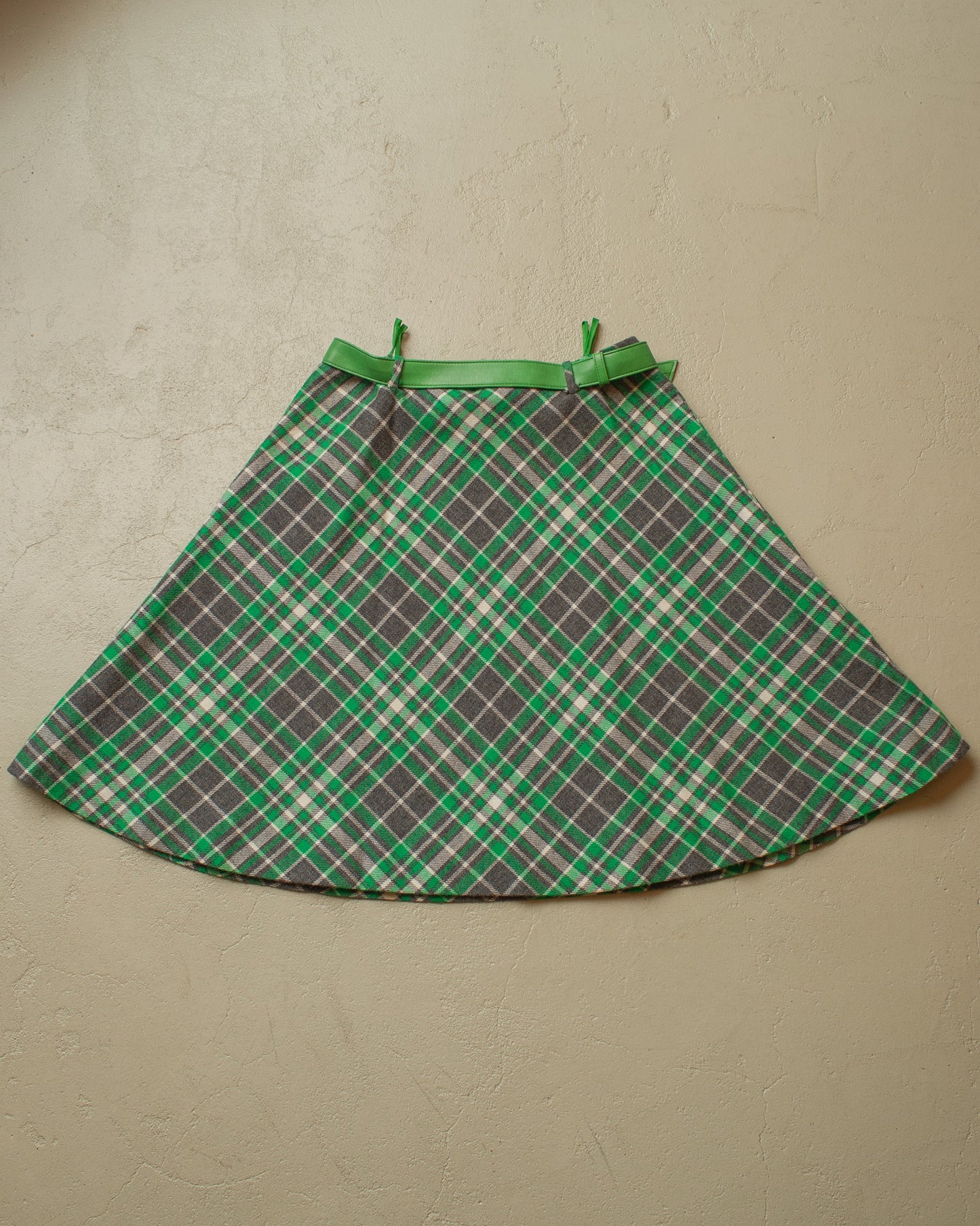 1960s/70s Womens Tailormade checkered Suit green - S/M