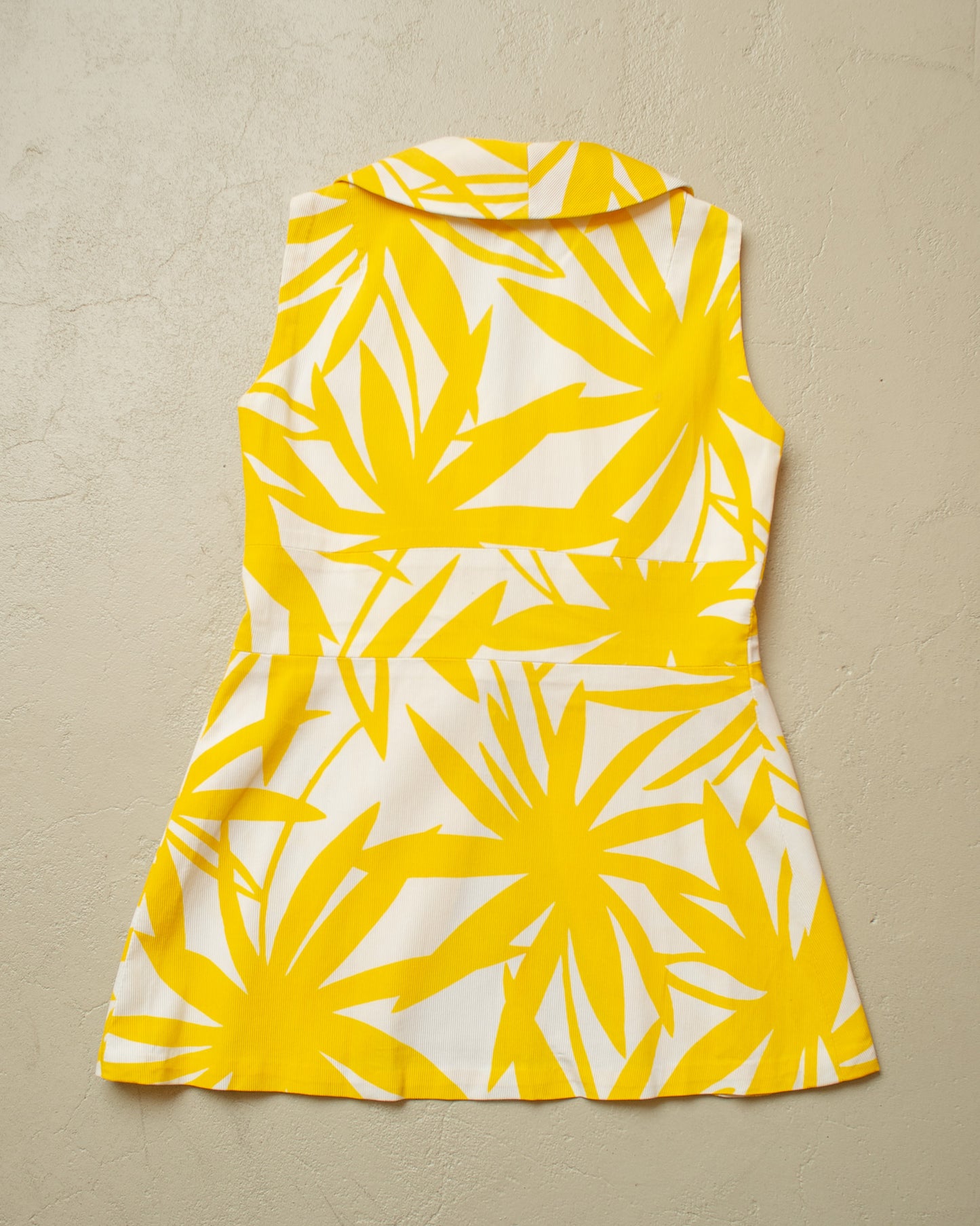 1970s Womens Tailormade Summer Flower Print Set yellow - XS/S