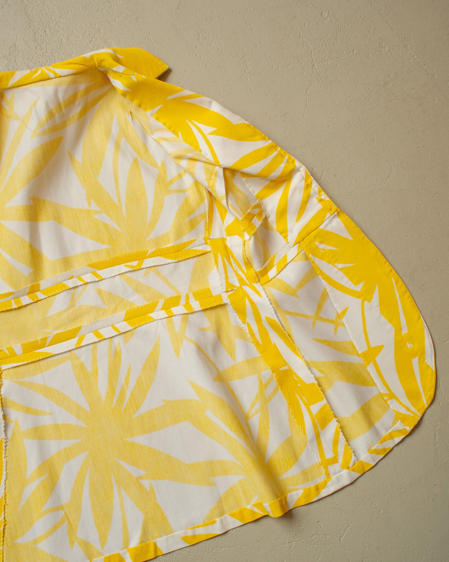1970s Womens Tailormade Summer Flower Print Set yellow - XS/S