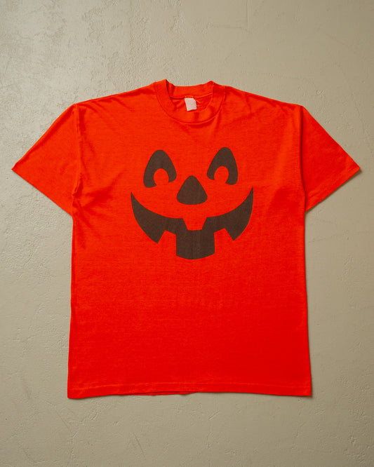 1980s Halloween Face T-shirt orange - L/XL