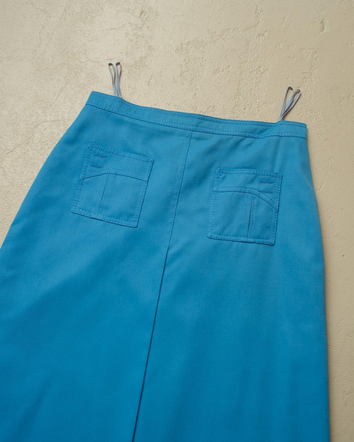 1970s Womens Midi Skirt blue - S/M