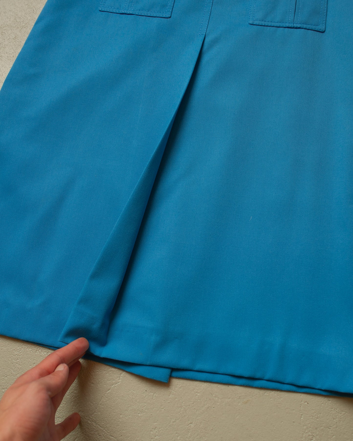 1970s Womens Midi Skirt blue - S/M