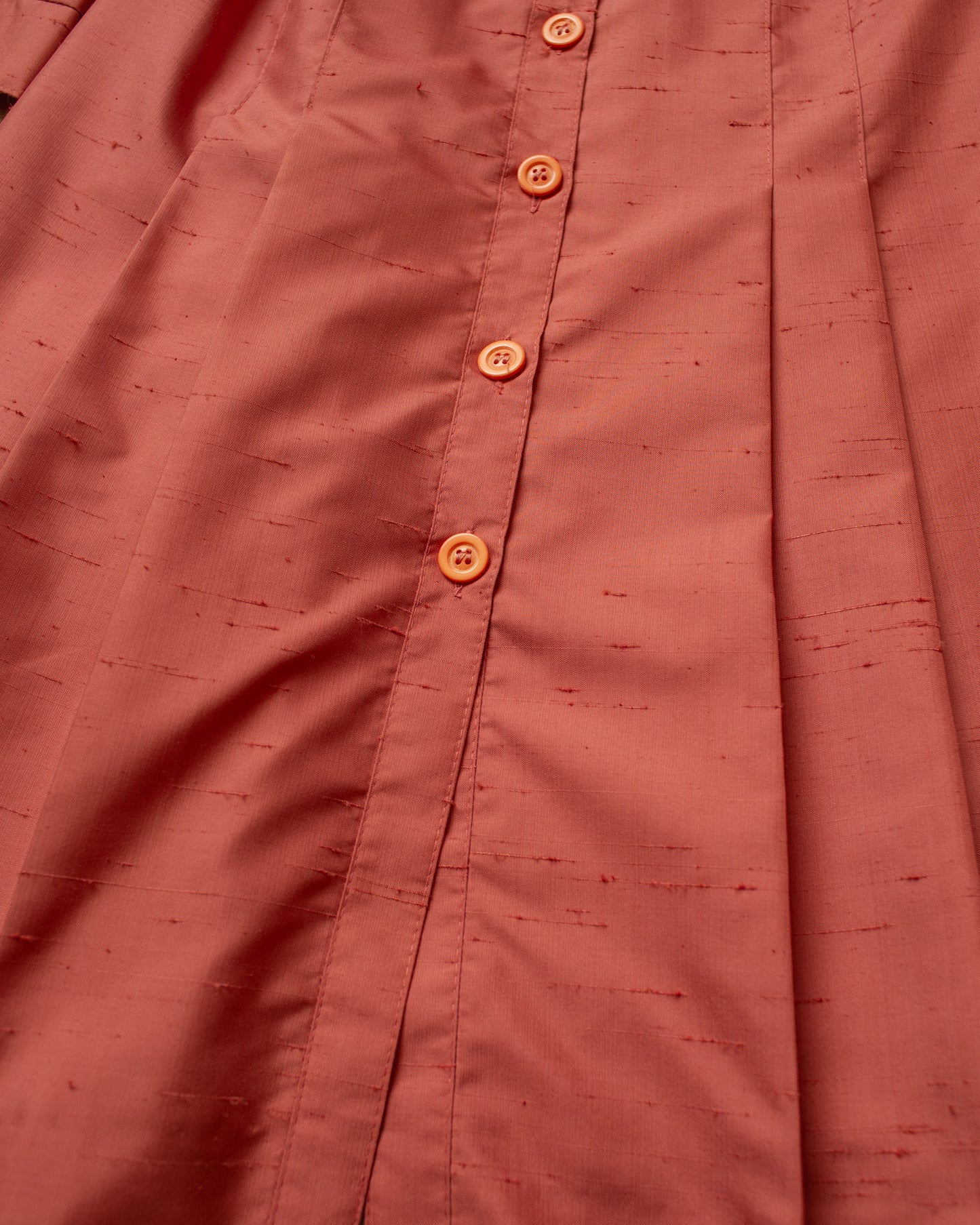 1970s Womens Betty Barclay Safari Dress coral red - S/M