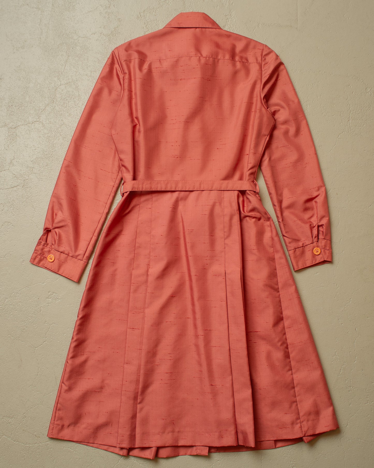 1970s Womens Betty Barclay Safari Dress coral red - S/M