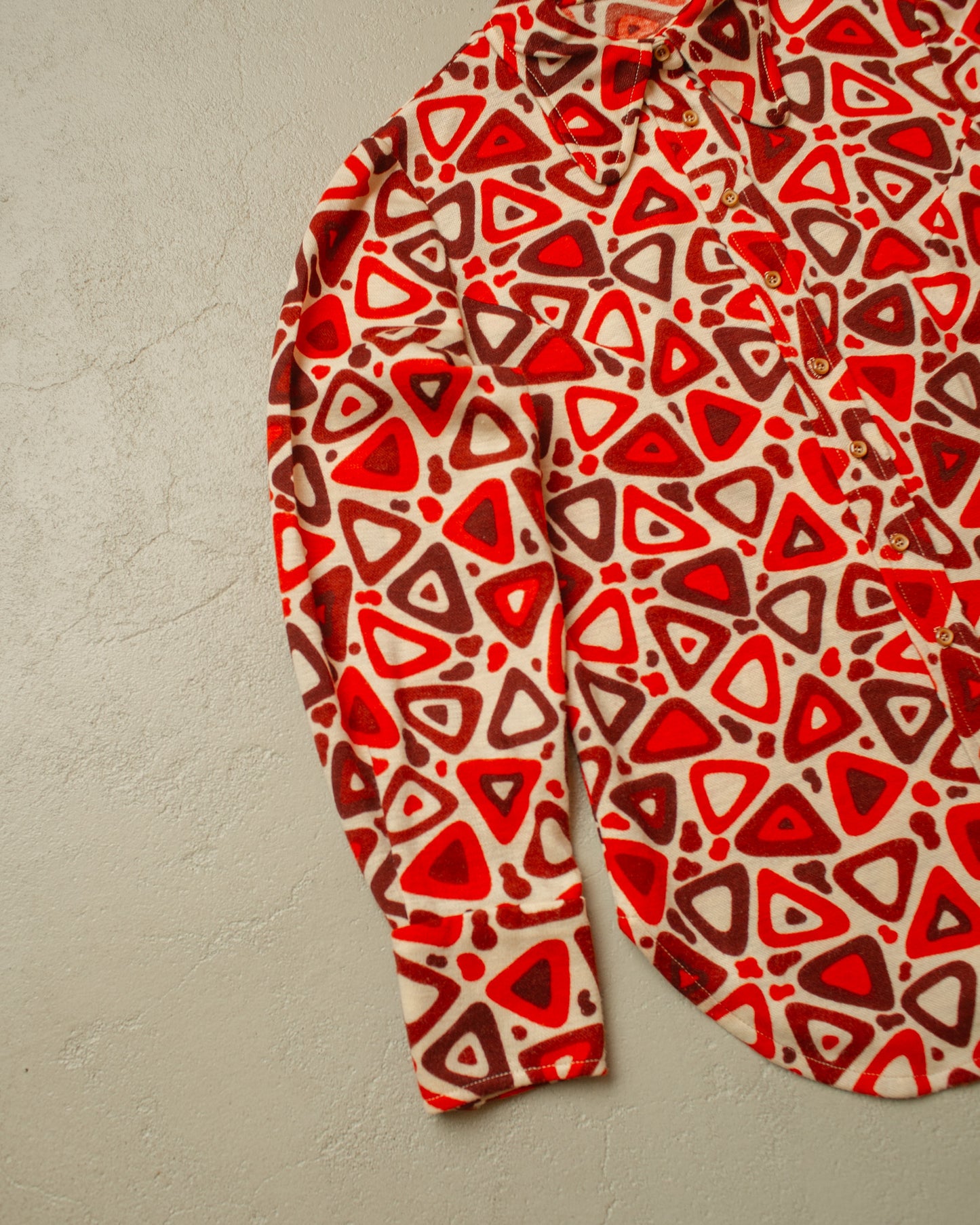 1960s/70s Womens Tailormade Abstract Pattern Blouse - S/M