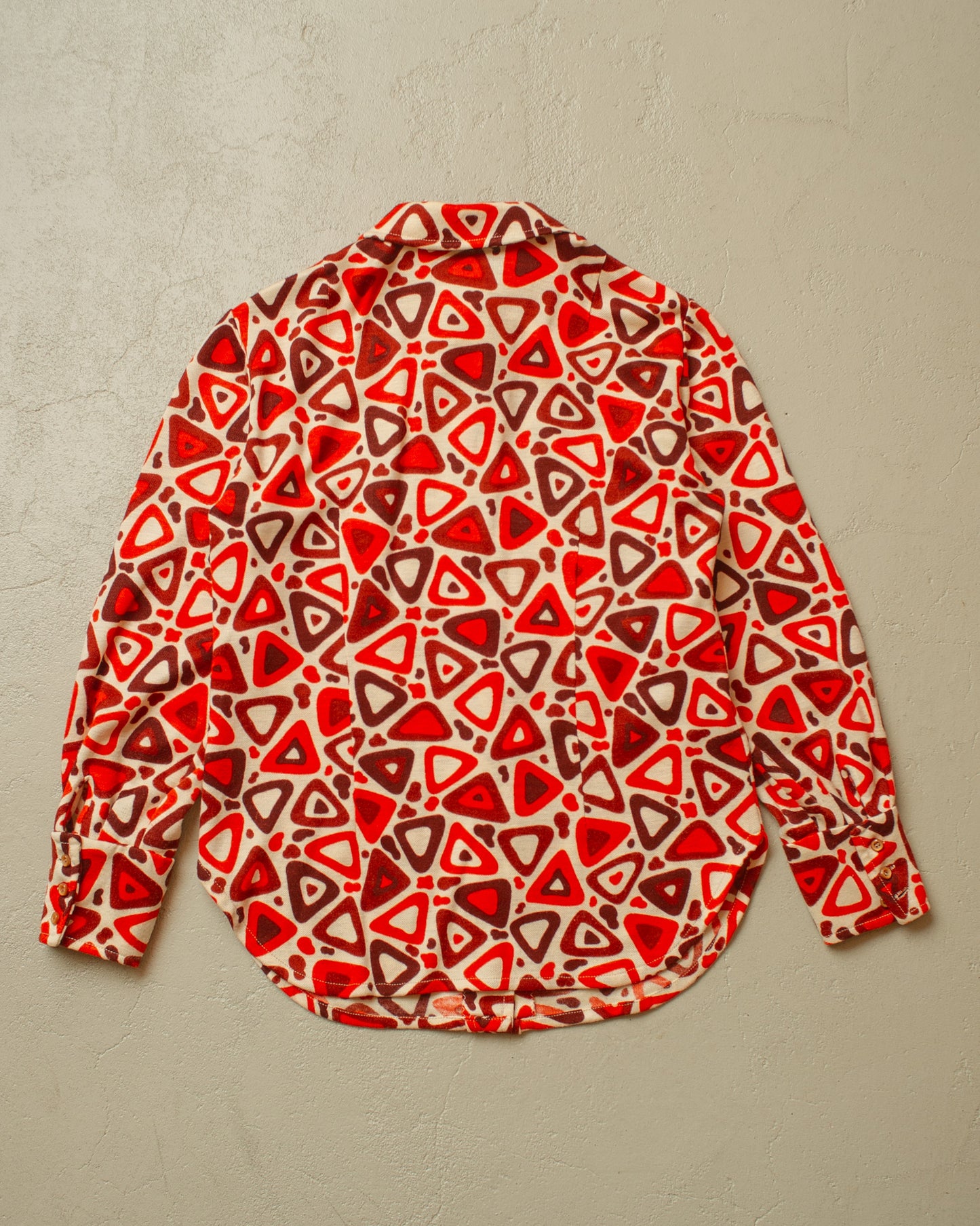 1960s/70s Womens Tailormade Abstract Pattern Blouse - S/M