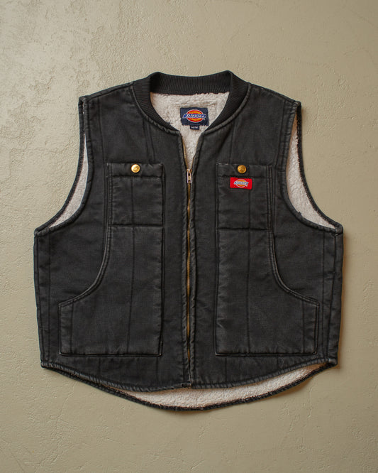 1990s Dickies sherpa Lined Workwear Vest black - M/L