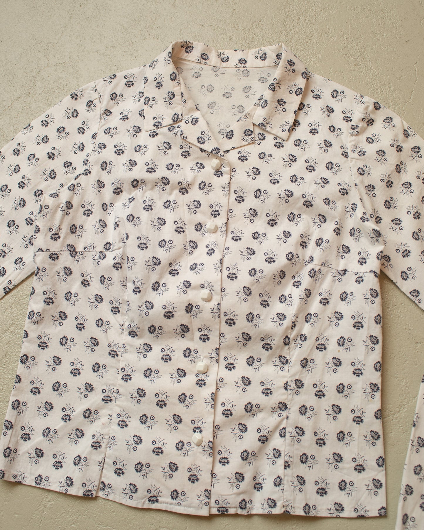 1940s/50s unworn German Womens Flower Print Blouse - XS/S