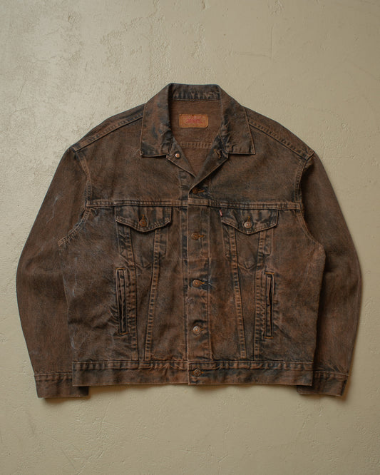 1980s crazy Faded Levi´s Type 3 Denim Jacket black - L/XL