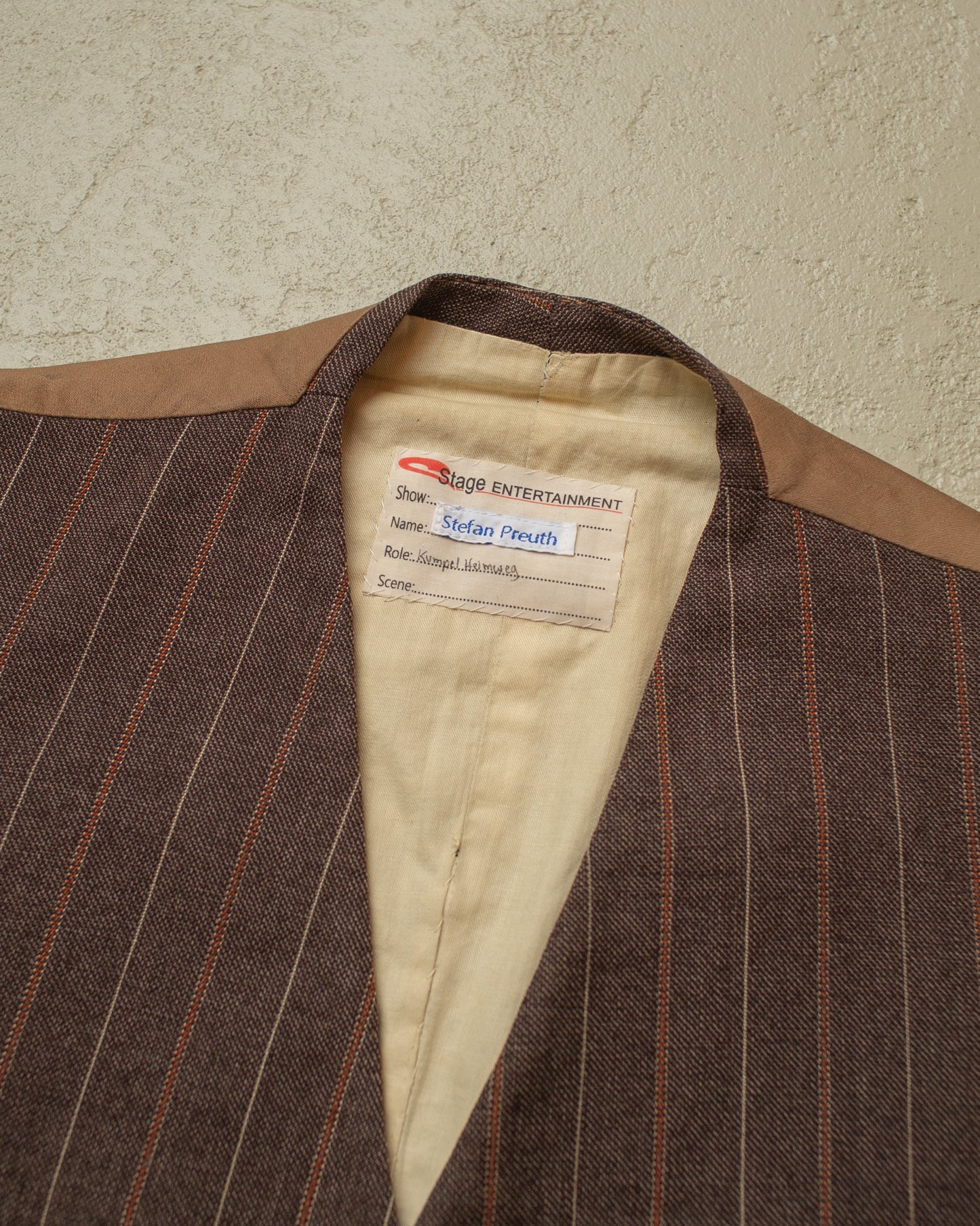 1940s striped Wool Suit Vest brown - M