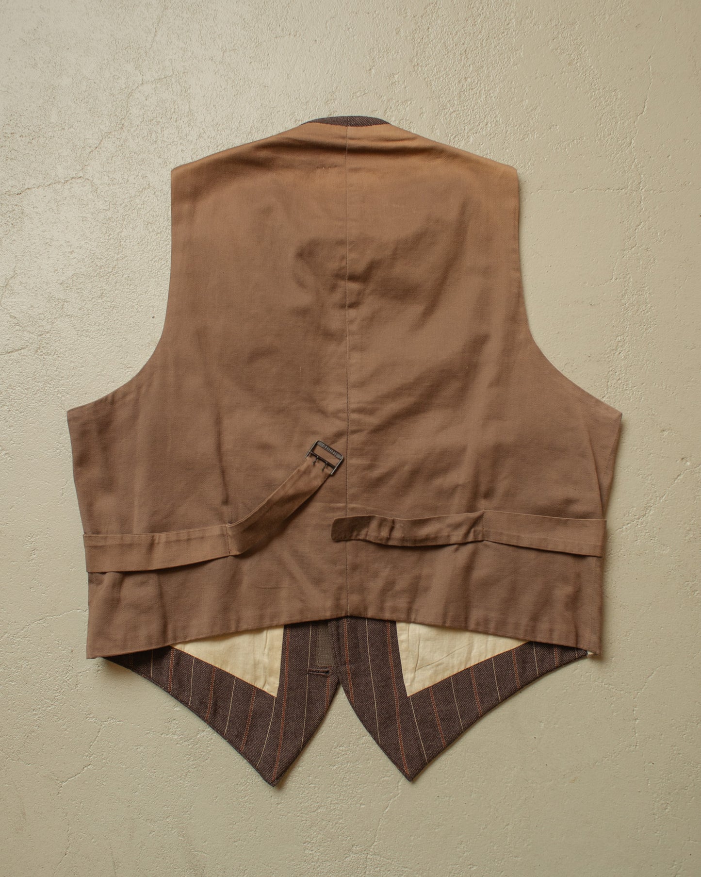 1940s striped Wool Suit Vest brown - M