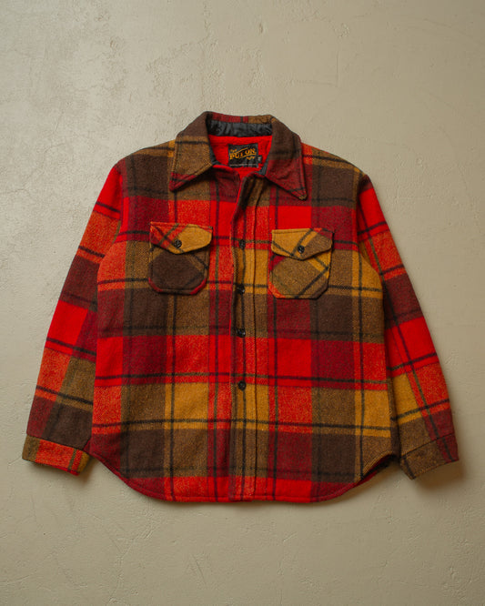 1960s Sears Sherpa lined Plaid Flannel Jacket - L