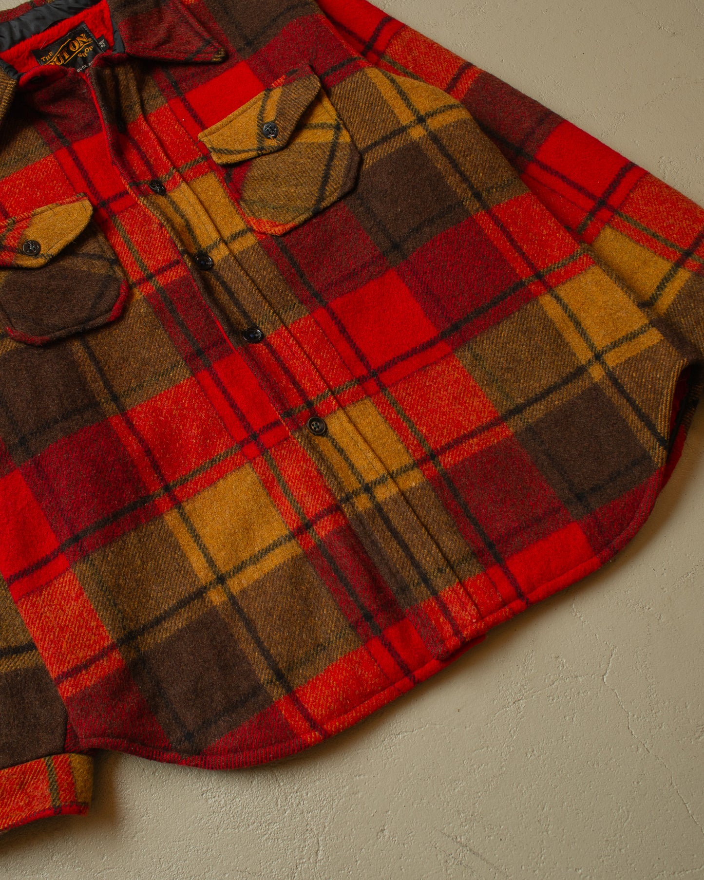 1960s Sears Sherpa lined Plaid Flannel Jacket - L