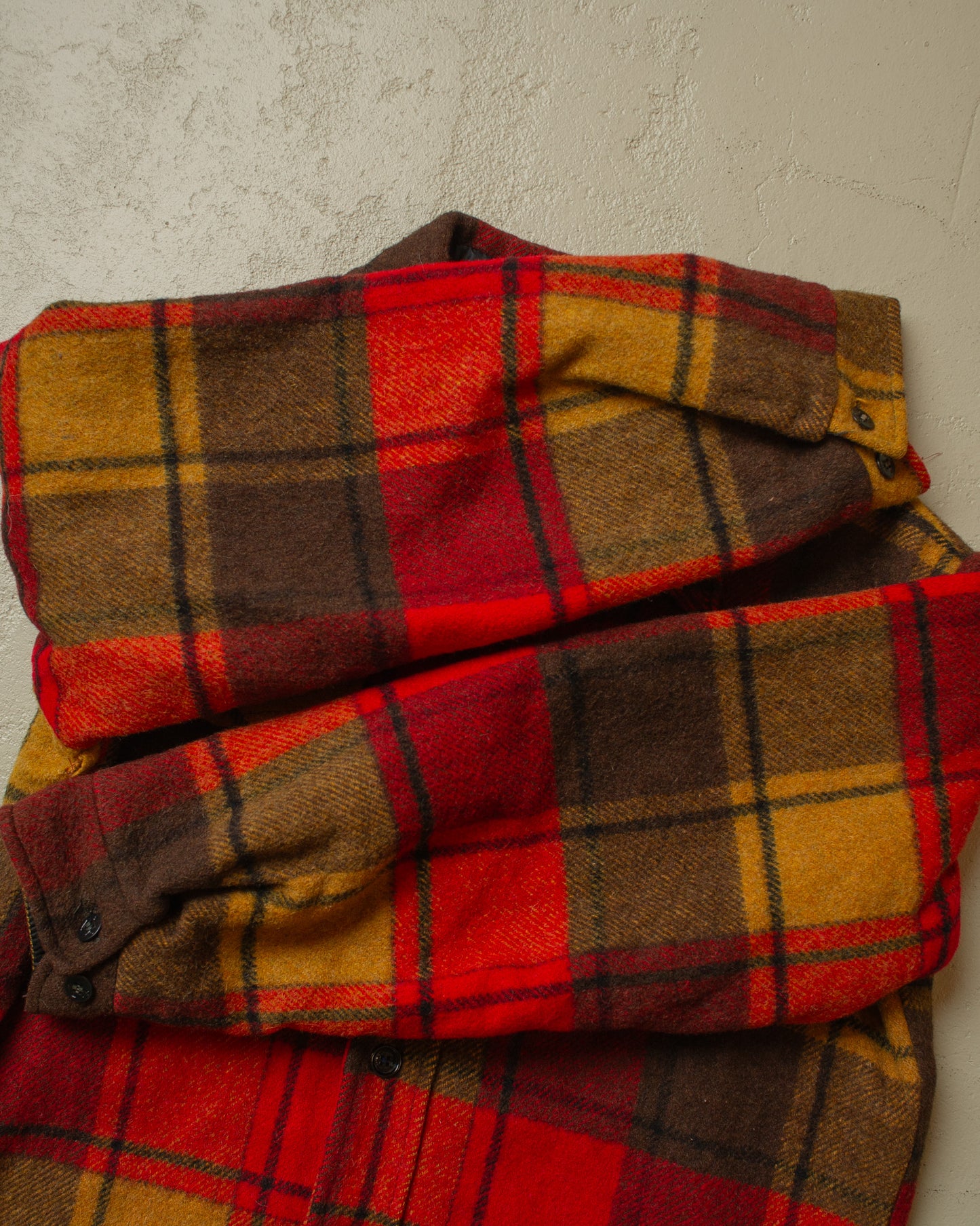 1960s Sears Sherpa lined Plaid Flannel Jacket - L