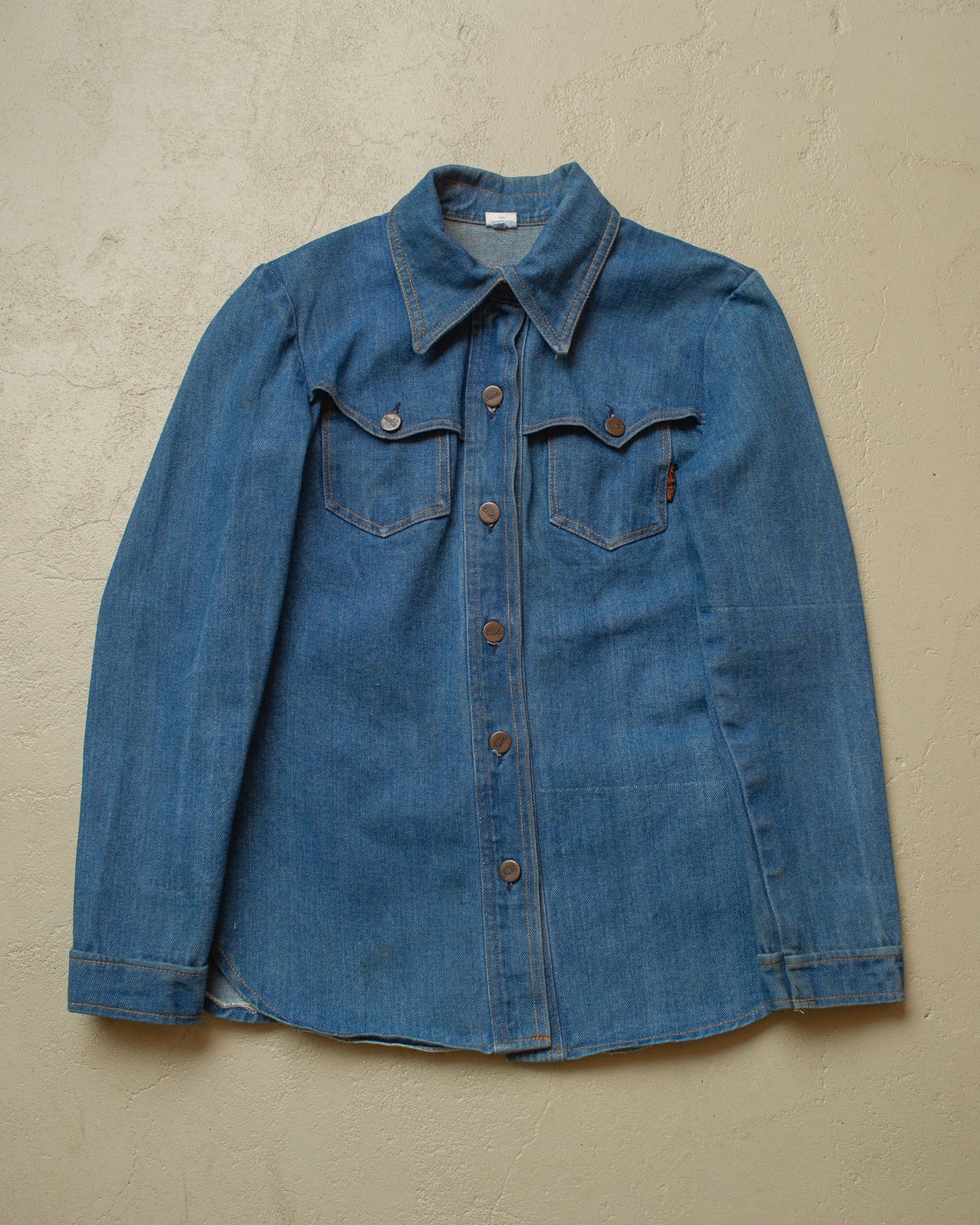 1970s Womens Western Denim Set blue - XS/S