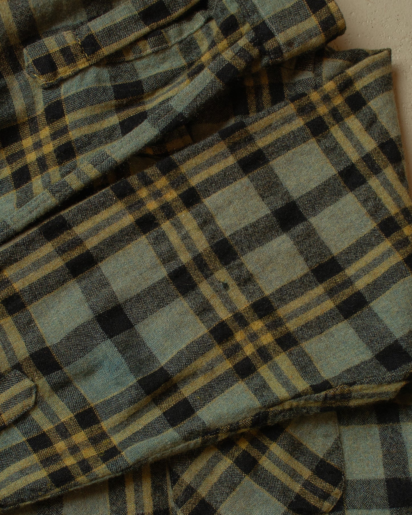 1960s Sears checkered Loop Collar Flannel Shirt - M/L