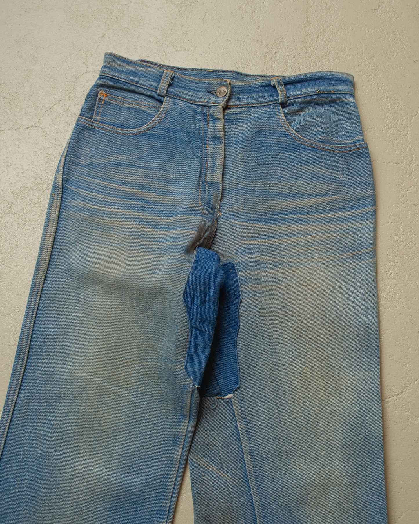1970s Womens Western Denim Set blue - XS/S