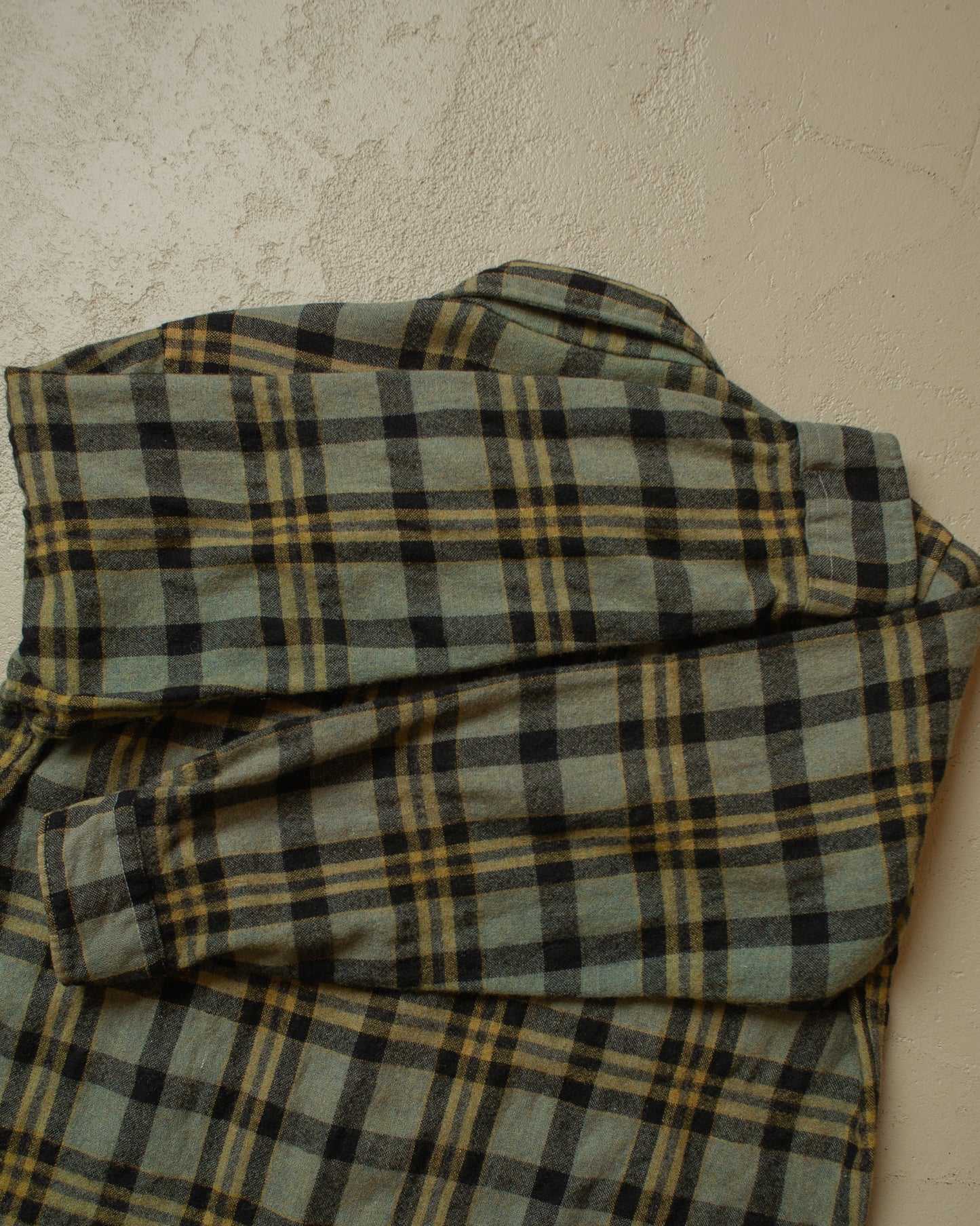 1960s Sears checkered Loop Collar Flannel Shirt - M/L