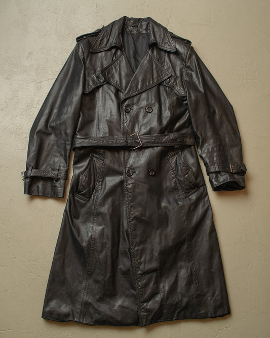 1970s Salamander Leather Coat black - L/XL