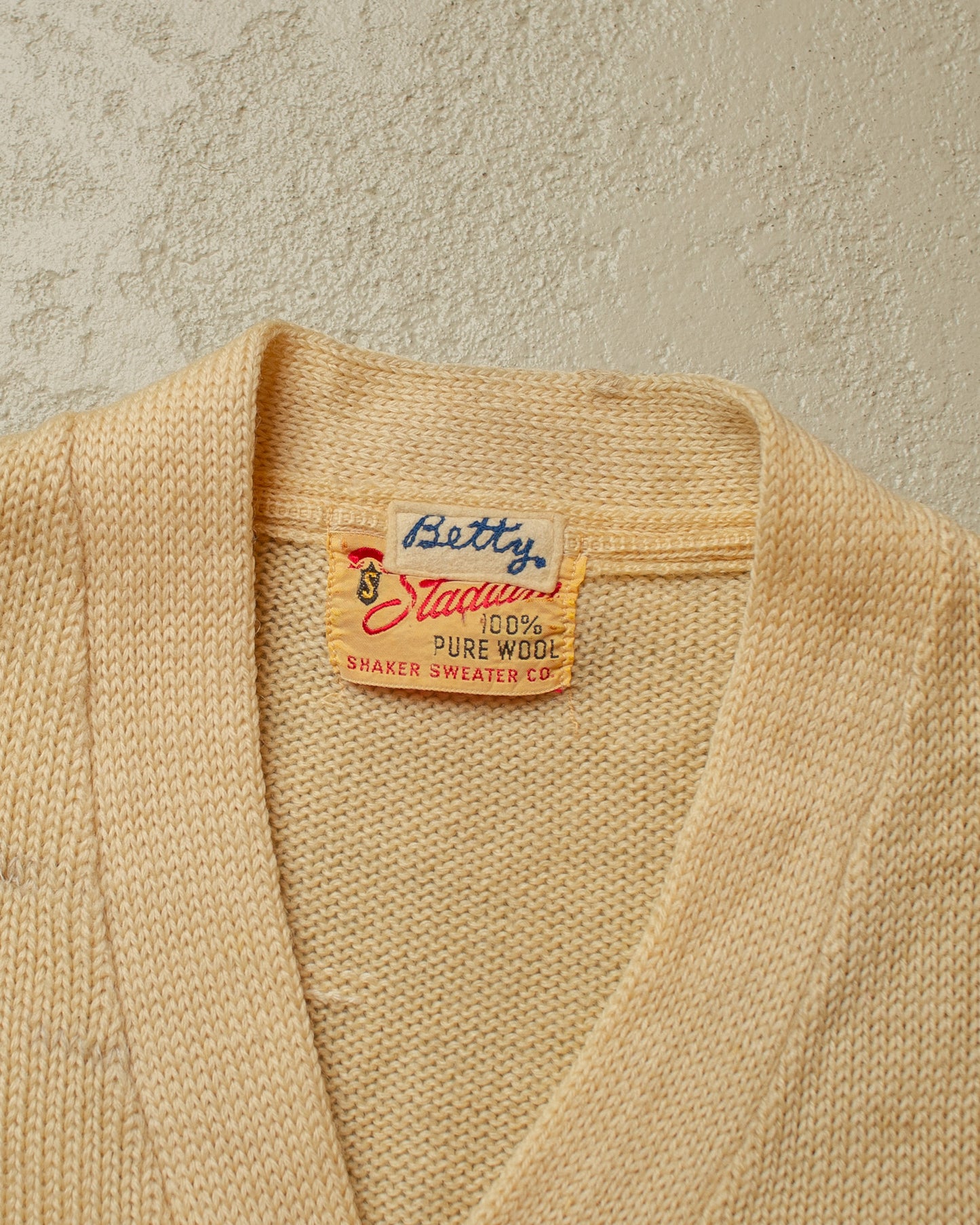 1940s Varsity Wool Cardigan beige - M/L