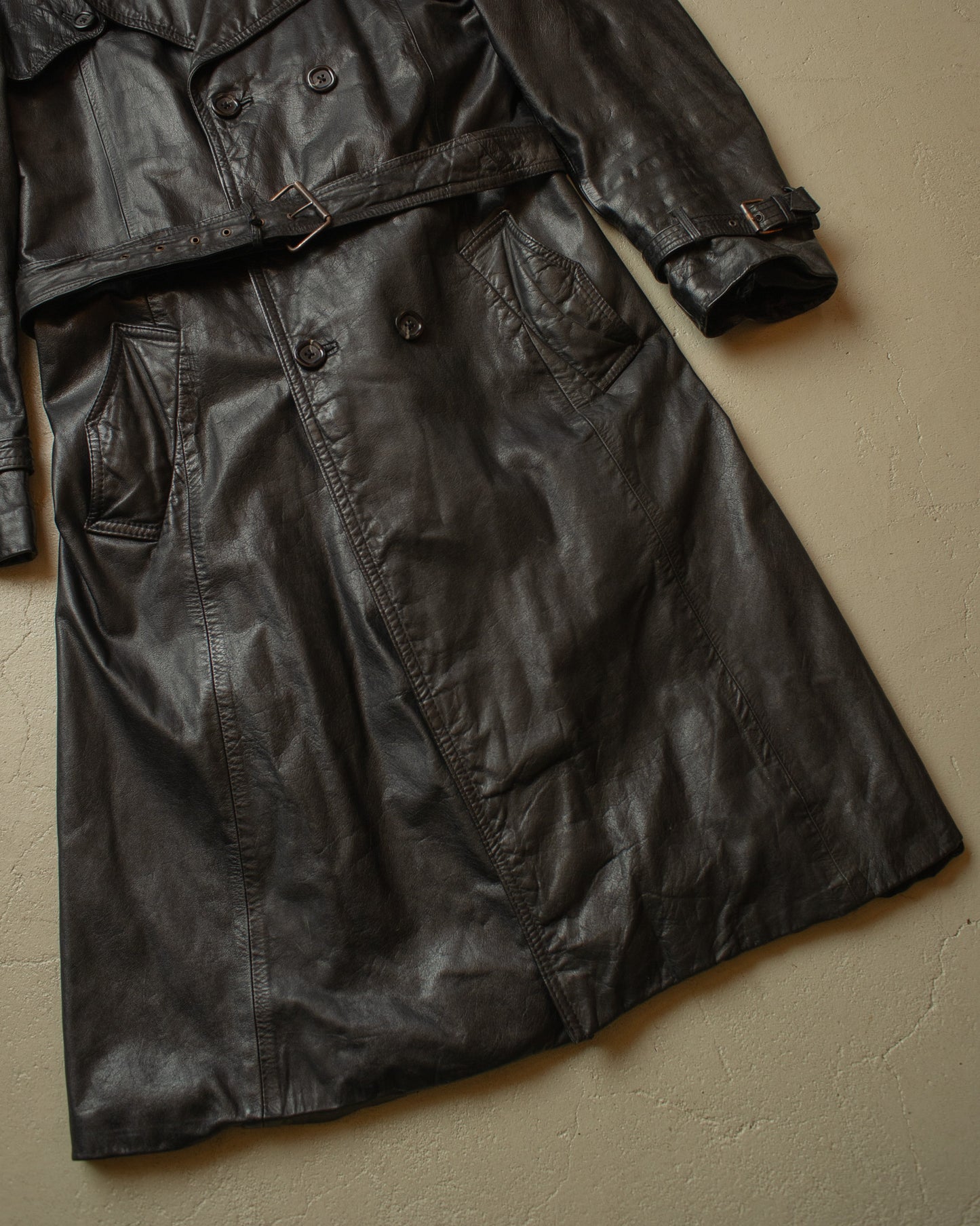 1970s Salamander Leather Coat black - L/XL