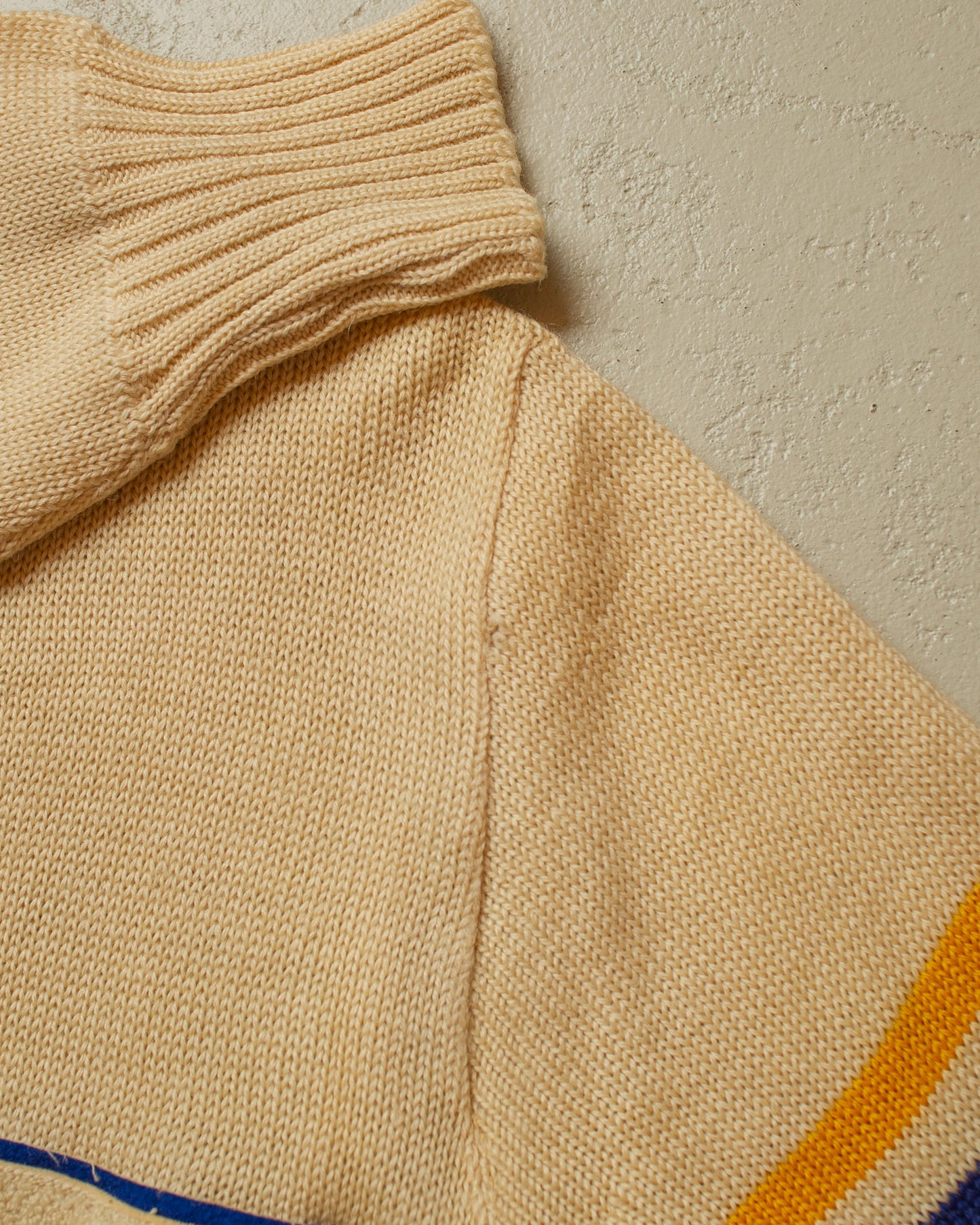 1940s Varsity Wool Cardigan beige - M/L