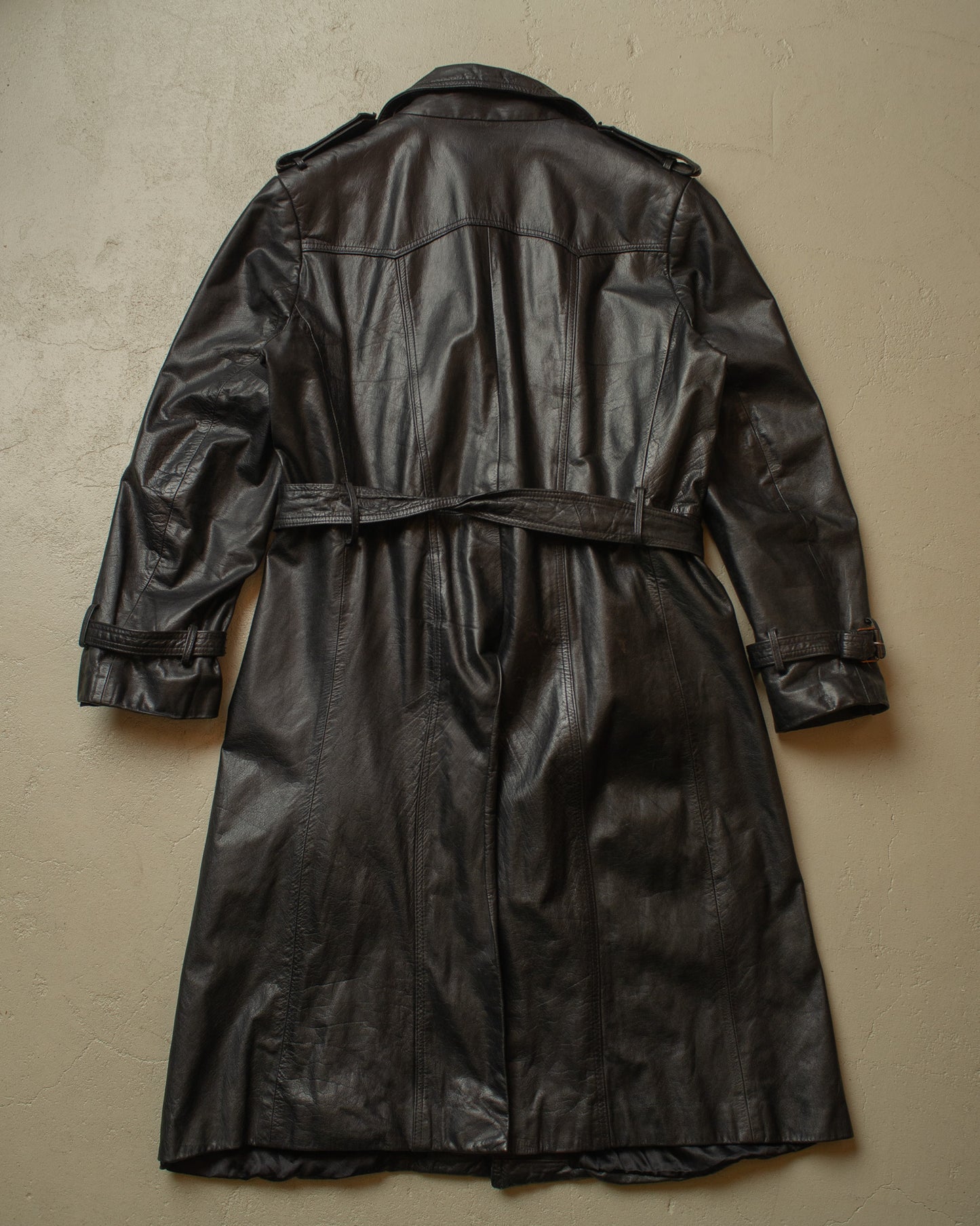 1970s Salamander Leather Coat black - L/XL