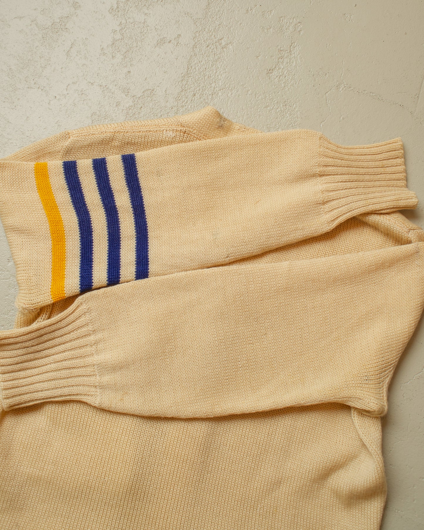 1940s Varsity Wool Cardigan beige - M/L