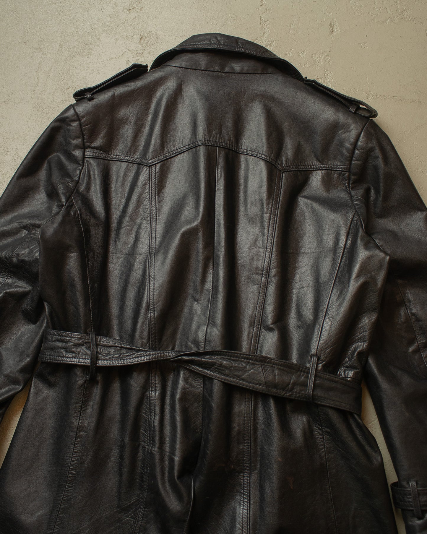 1970s Salamander Leather Coat black - L/XL