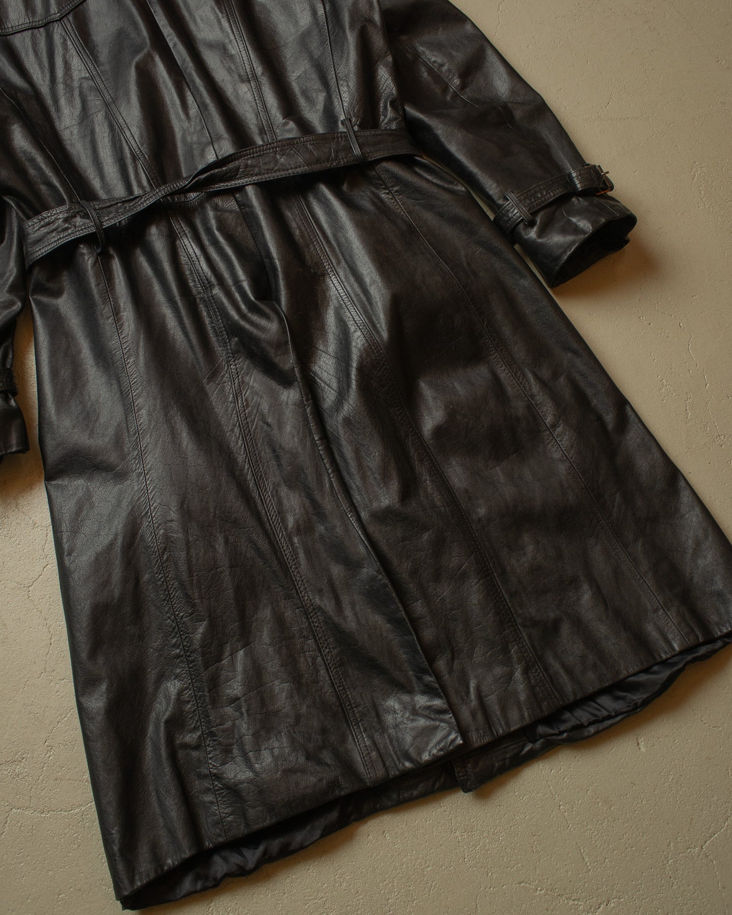 1970s Salamander Leather Coat black - L/XL