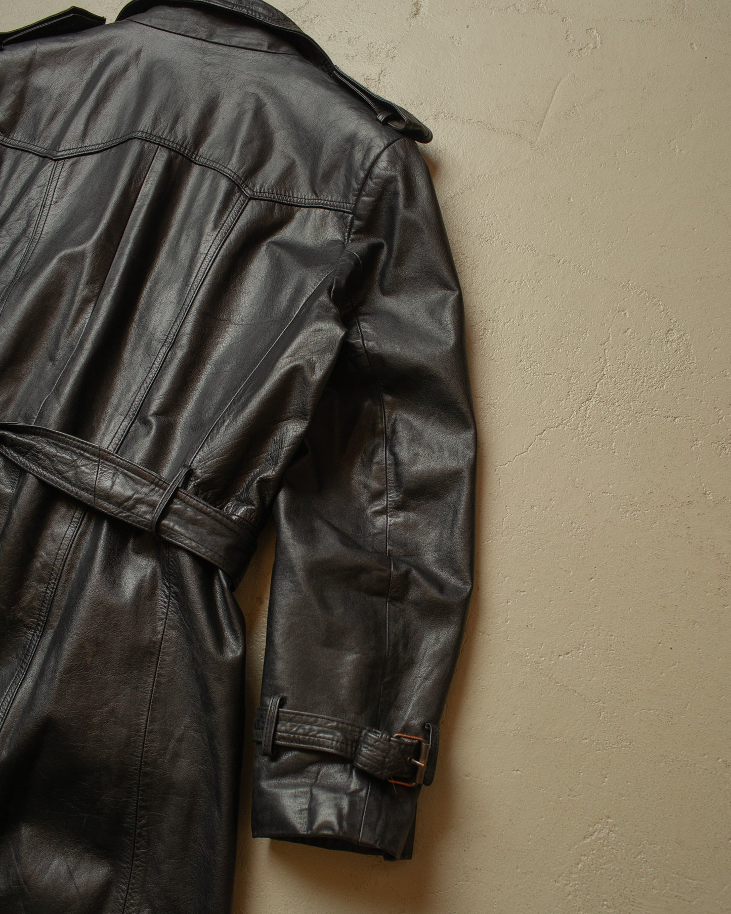 1970s Salamander Leather Coat black - L/XL