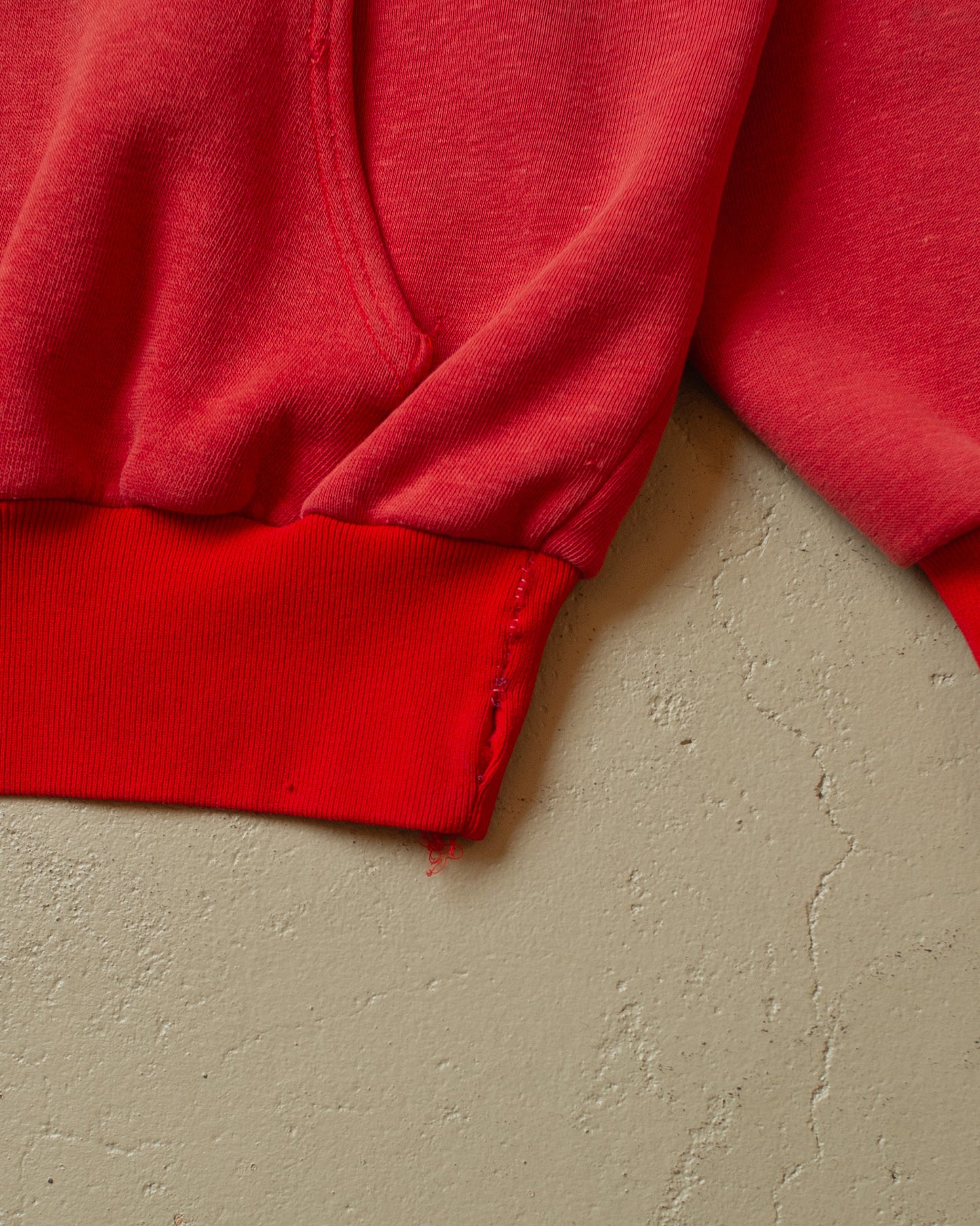 1970s Faded Two Tone Hoodie red - M/L