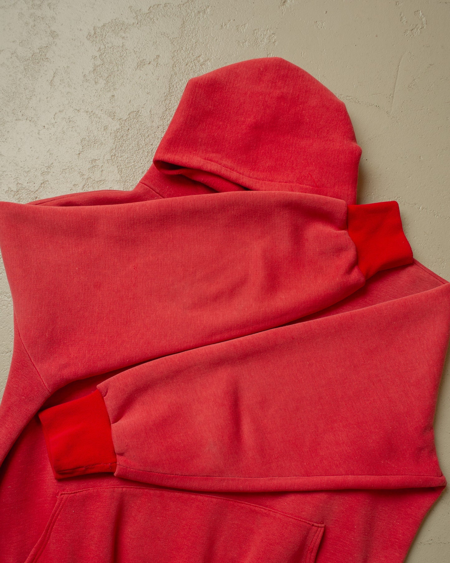 1970s Faded Two Tone Hoodie red - M/L