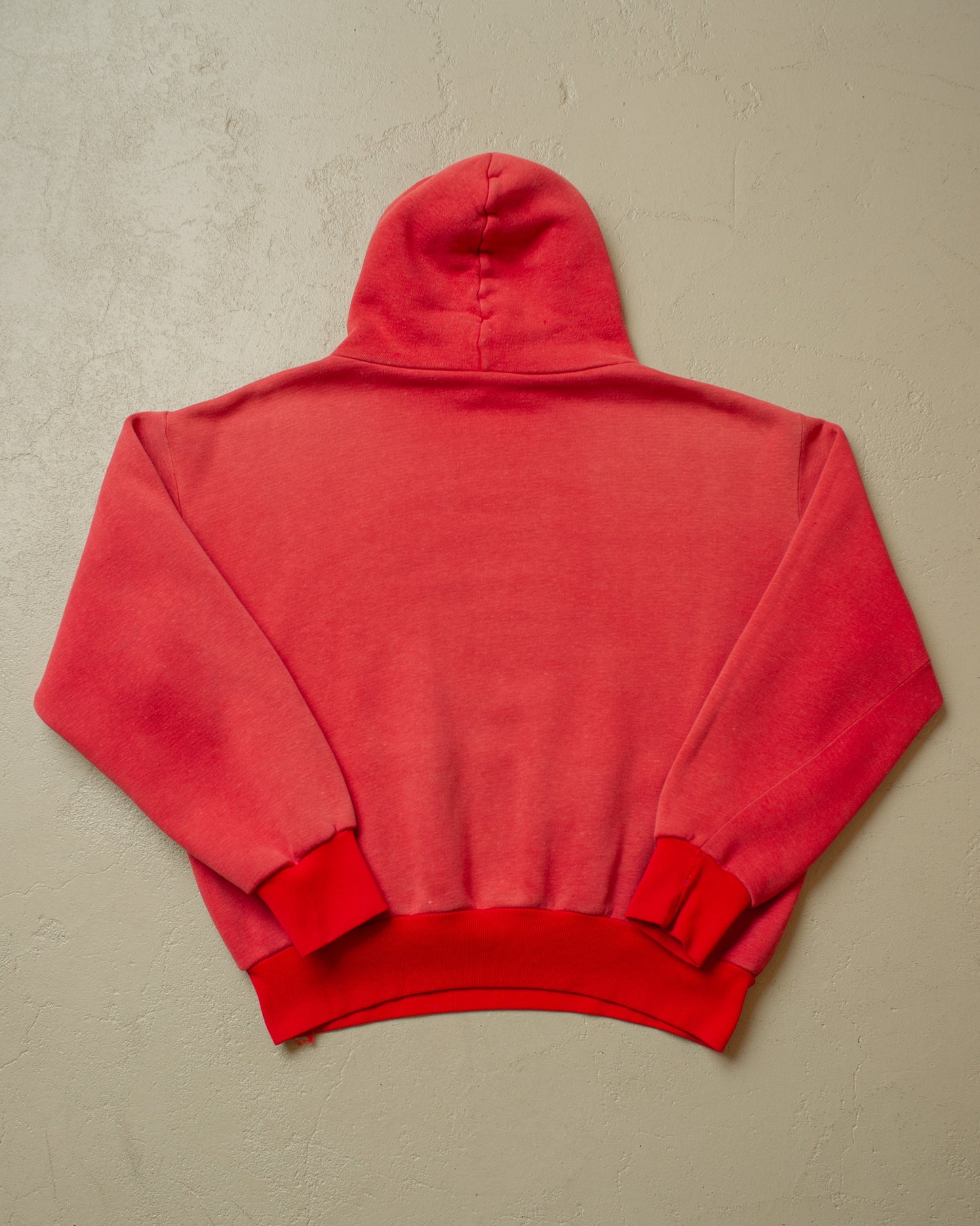 1970s Faded Two Tone Hoodie red - M/L