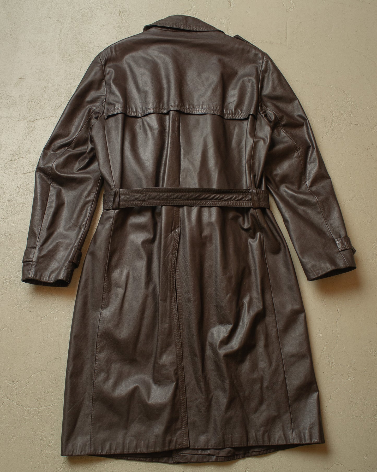 1970s/80s C&A Leather Coat brown - L