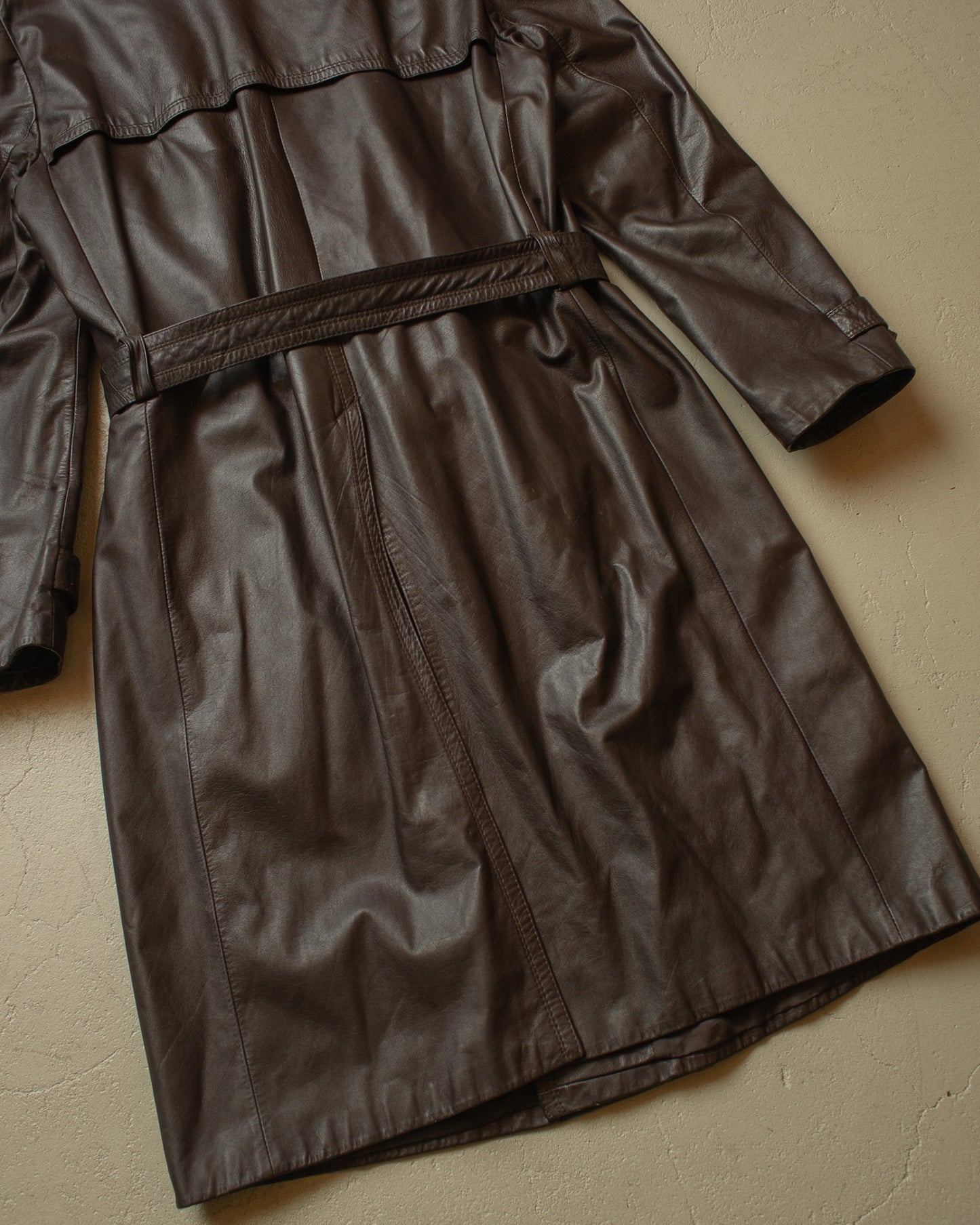 1970s/80s C&A Leather Coat brown - L
