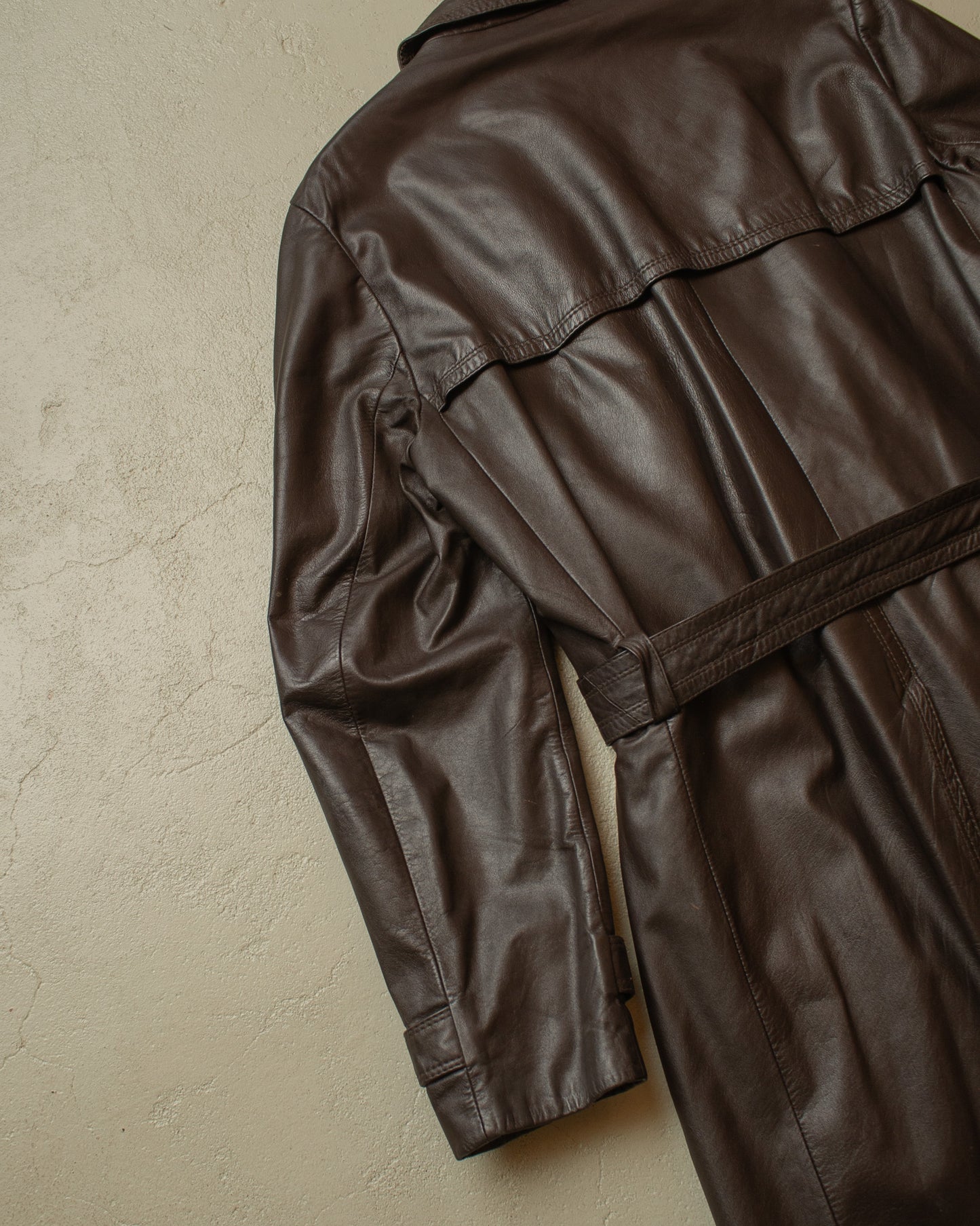 1970s/80s C&A Leather Coat brown - L