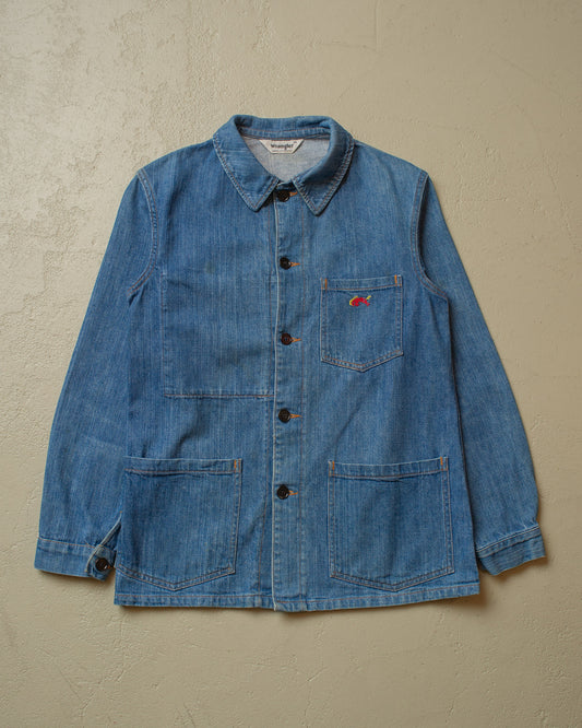 1970s/80s Womens Wrangler Denim Chore Jacket blue - M/L