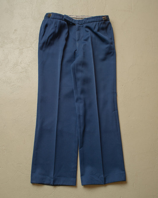 1960s/70s German Wide Leg Suit Pants blue - W36,5 L29