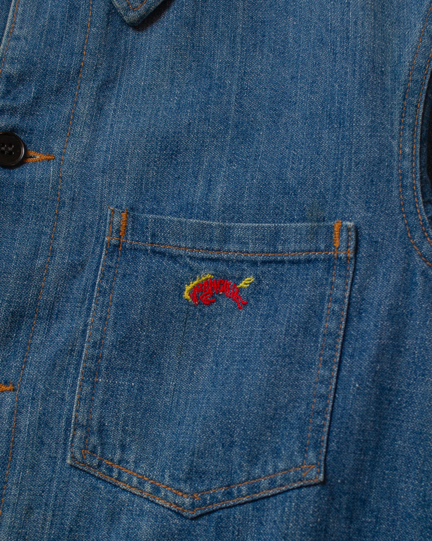 1970s/80s Womens Wrangler Denim Chore Jacket blue - M/L
