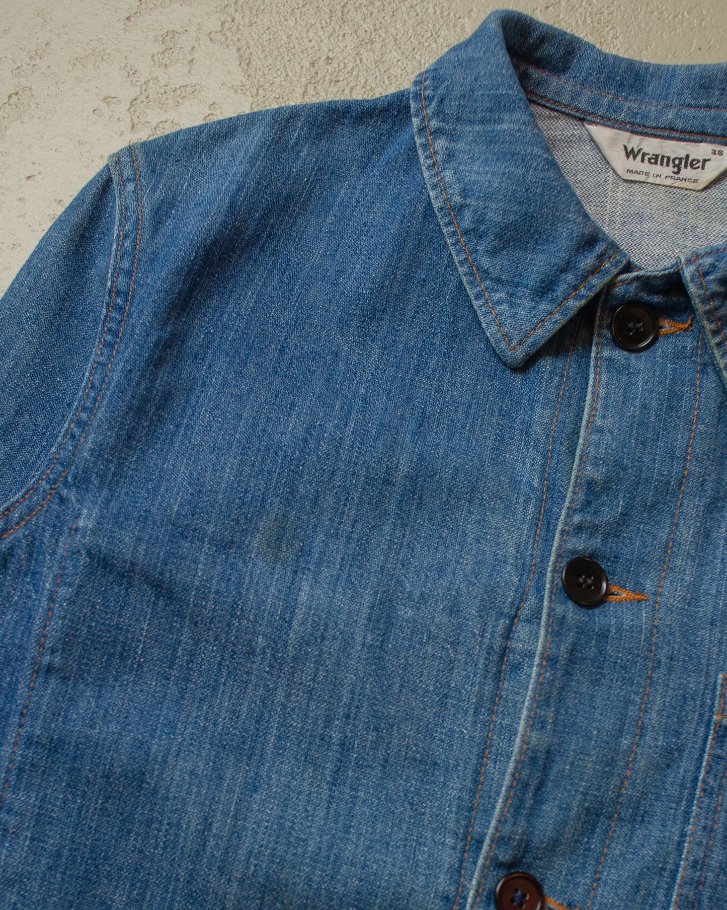 1970s/80s Womens Wrangler Denim Chore Jacket blue - M/L