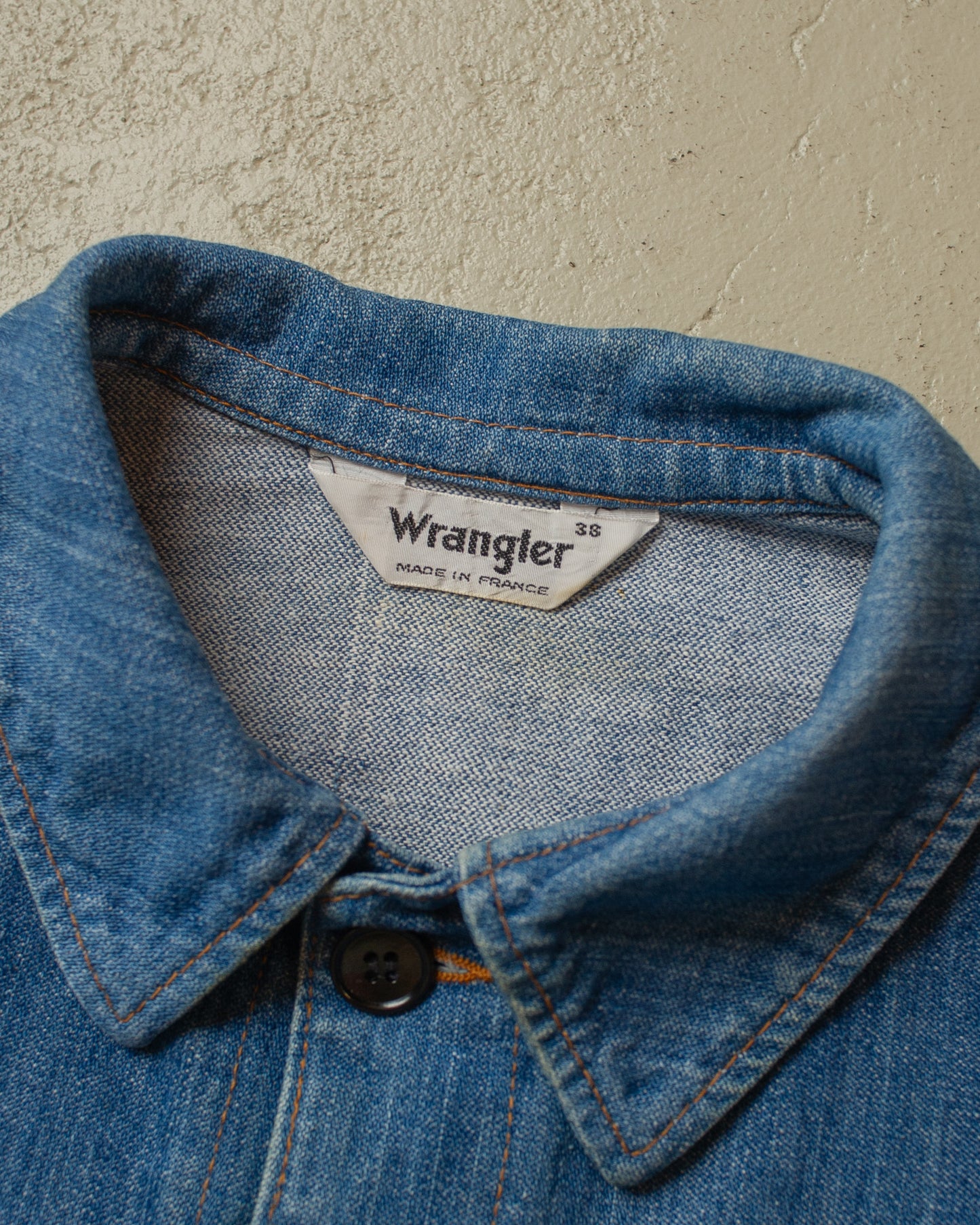 1970s/80s Womens Wrangler Denim Chore Jacket blue - M/L